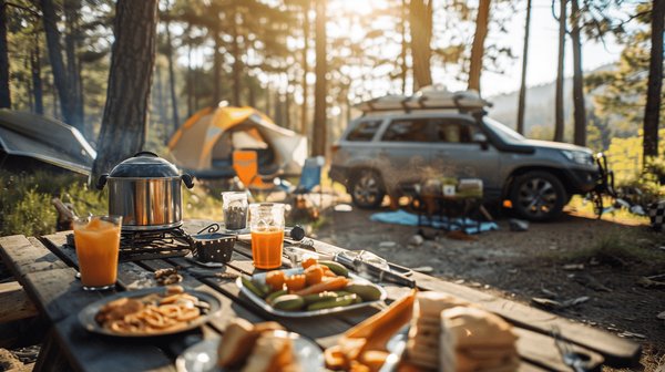 Comment optimiser l'organisation de la nourriture pour un camping de longue durée sans réfrigérateur?