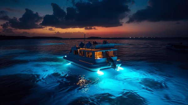 Quelles croisières offrent des excursions pour observer les lumières bioluminescentes dans les baies de Porto Rico ?
